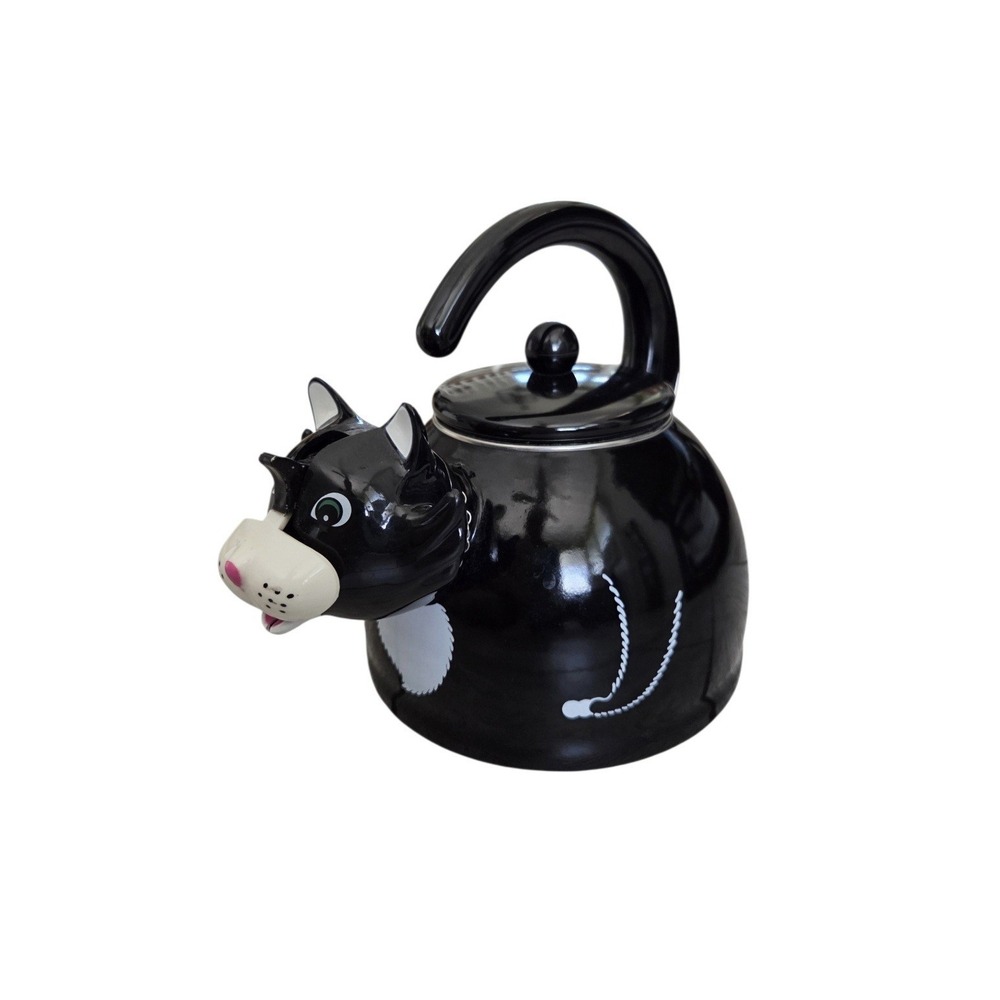 Vintage MM Kamenstein Novelteas TeaCatty Cat Head Whistling Tea Kettle Teapot